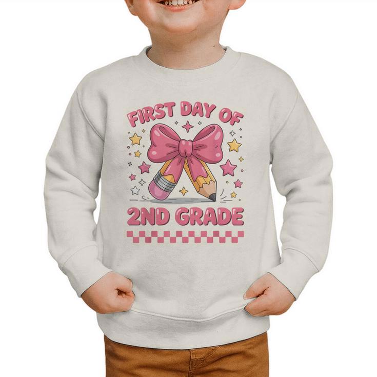 First Day Of 2nd Grade Coquette Back To School Girls Kids Graphic Toddler Sweatshirt First Day Of 2nd Grade Coquette Back To School Girls Kids Graphic Toddler Sweatshirt