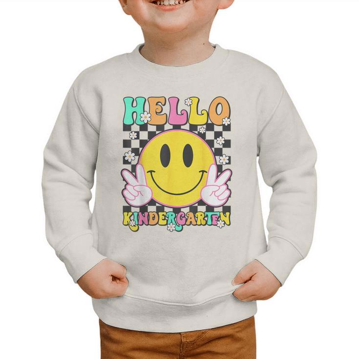 Hello Kindergarten Smile Face Back To School Girl Kid Graphic Toddler Sweatshirt