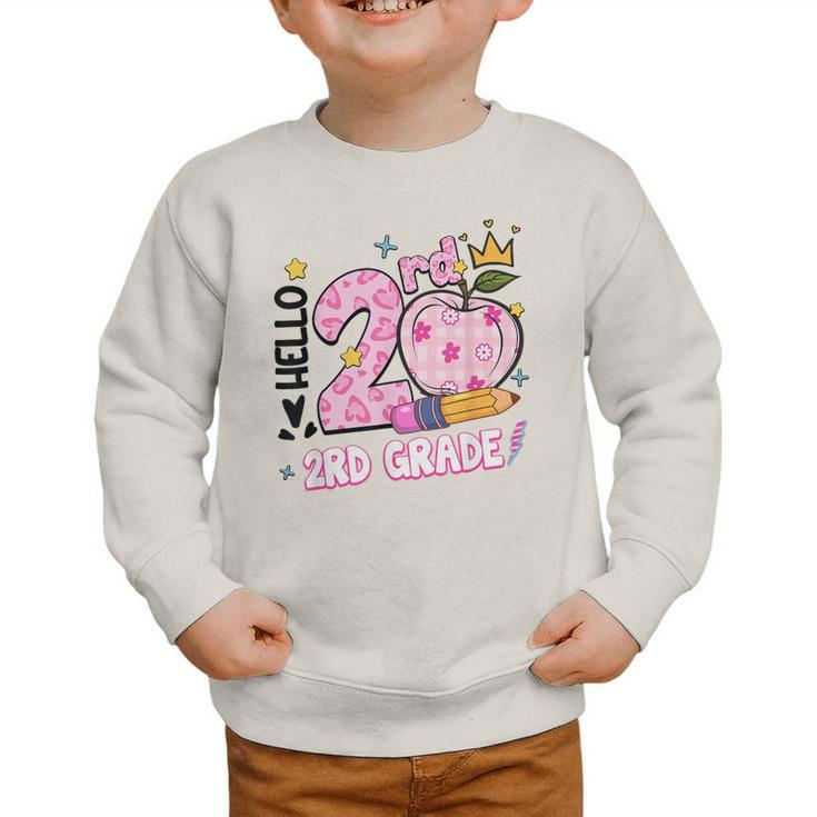 Hello Second 2nd Grade Leopard Tie Dye Girl Back To School Graphic Toddler Sweatshirt