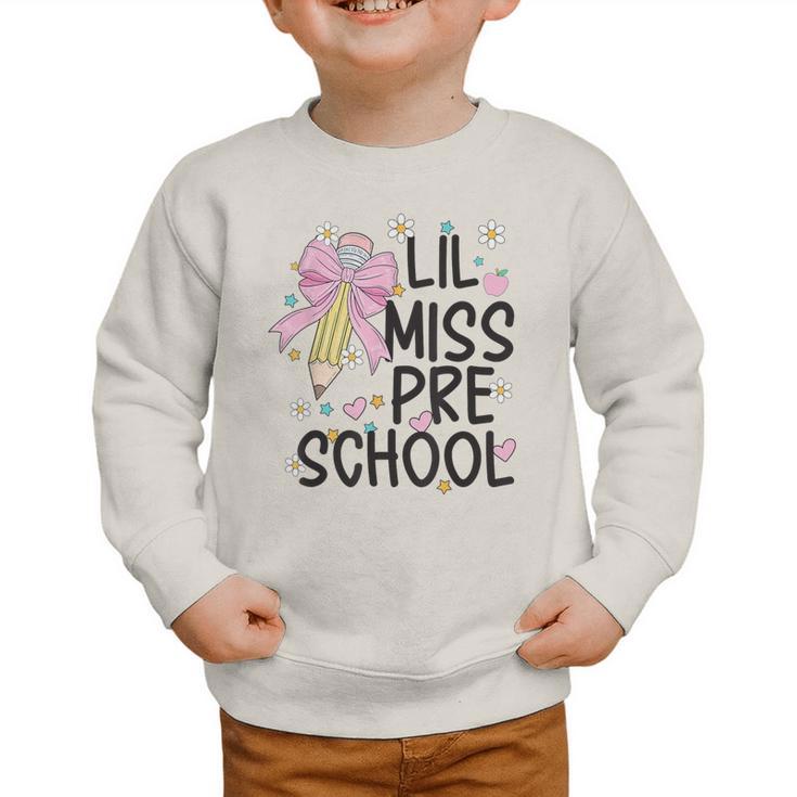 Preschool Little Miss Back To School Girls Kids Preschool Graphic Toddler Sweatshirt Preschool Little Miss Back To School Girls Kids Preschool Graphic Toddler Sweatshirt