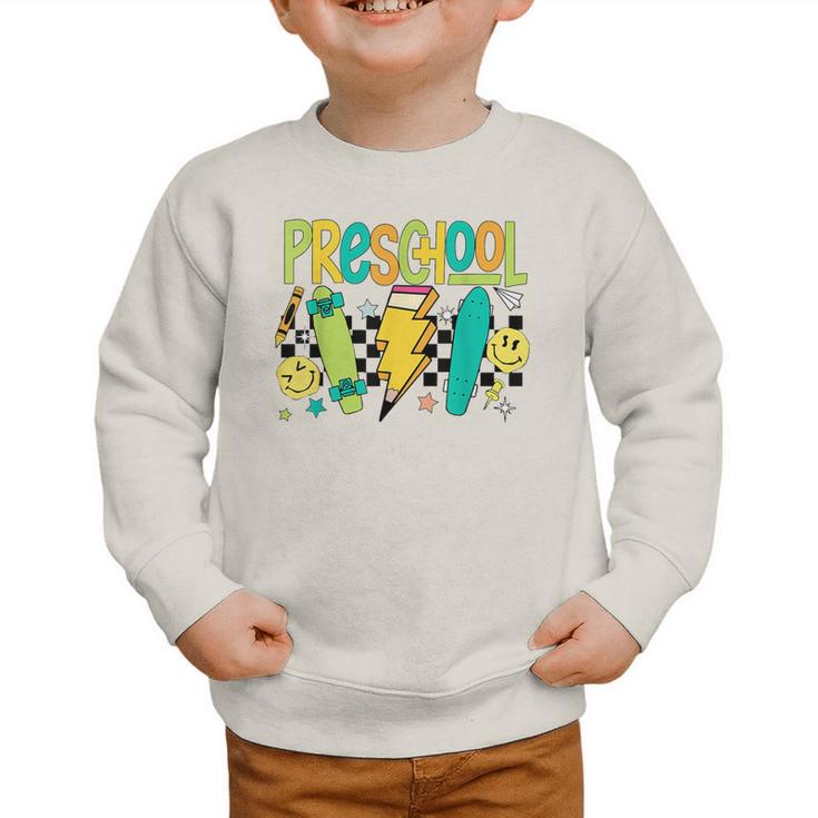 Preschool Skateboard Back To School Boy Girl Kid Graphic Toddler Sweatshirt Preschool Skateboard Back To School Boy Girl Kid Graphic Toddler Sweatshirt