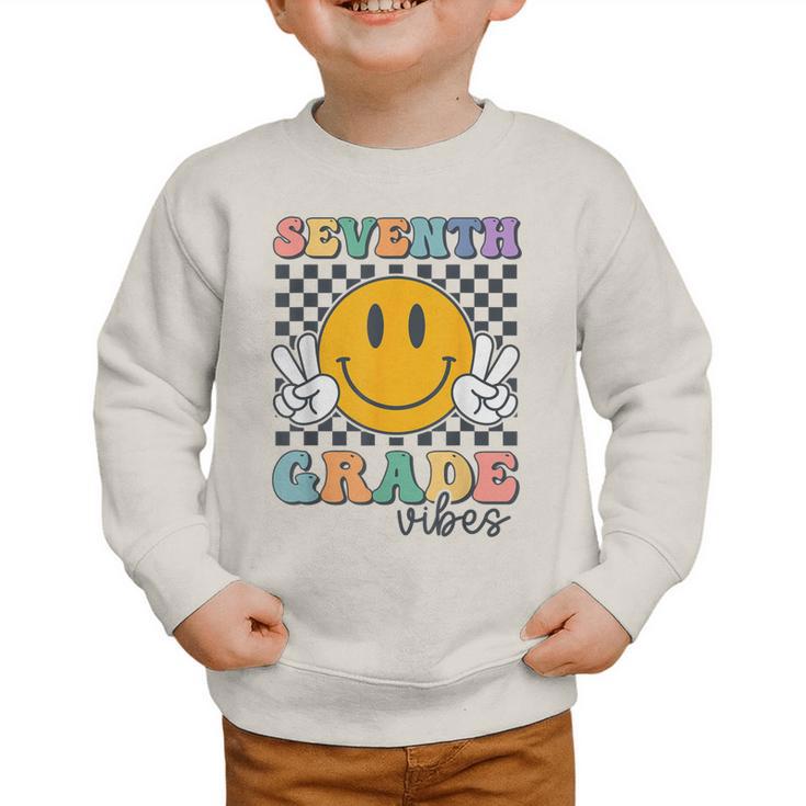 Seventh Grade Vibes Cute Smile Back To School 7th Grade Team Graphic Toddler Sweatshirt Seventh Grade Vibes Cute Smile Back To School 7th Grade Team Graphic Toddler Sweatshirt