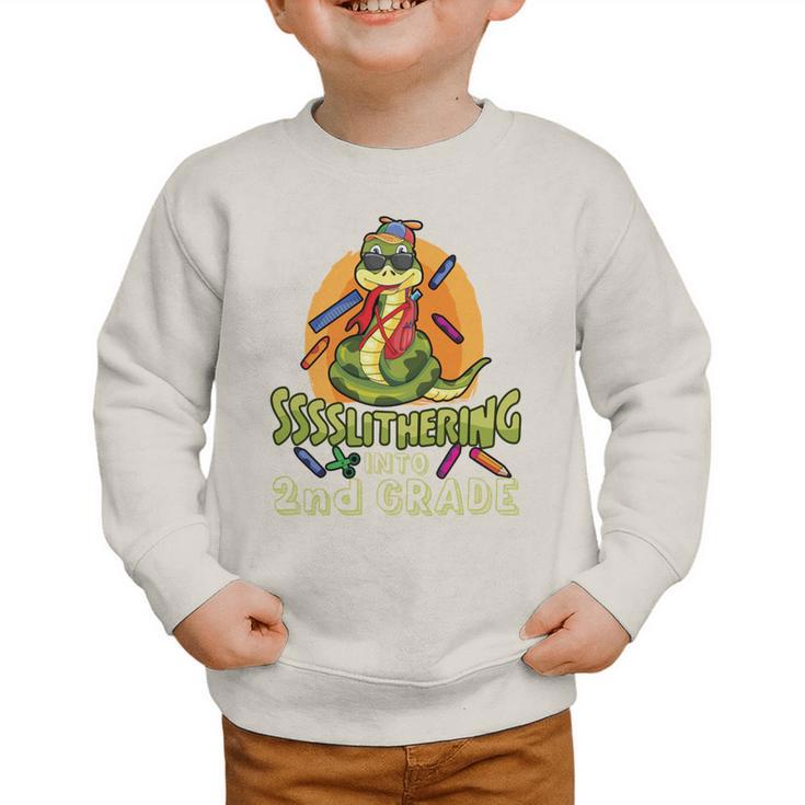 Slithering Into 2nd Grade First Day Back To School Snake Performance Graphic Toddler Sweatshirt Slithering Into 2nd Grade First Day Back To School Snake Performance Graphic Toddler Sweatshirt