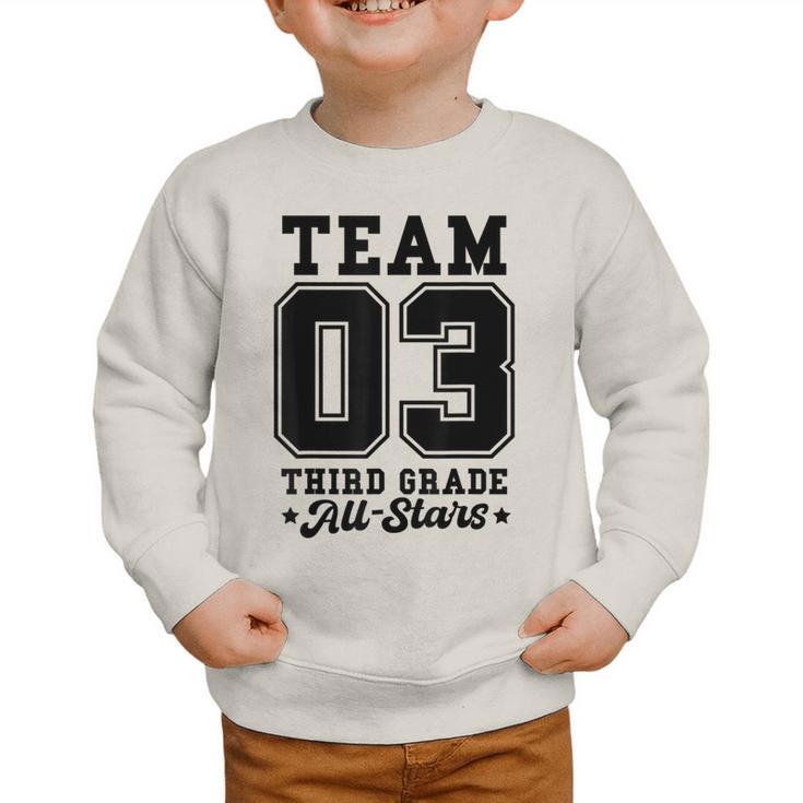 Team 3rd Grade All-Stars Back To School Sports Jersey Graphic Toddler Sweatshirt Team 3rd Grade All-Stars Back To School Sports Jersey Graphic Toddler Sweatshirt