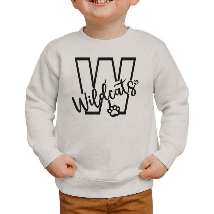 Wildcats School Sports Fan Team Spirit Mascot Back To School Graphic Toddler Sweatshirt