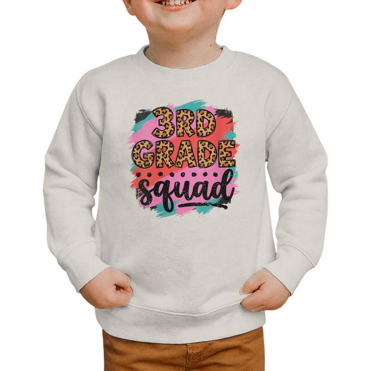 Women's Third 3rd Grade Squad Back To School Animal Print Girl Tee Graphic Toddler Sweatshirt