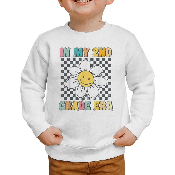 In My 2nd Grade Era Retro Groovy Second Grade Back To School Graphic Toddler Sweatshirt