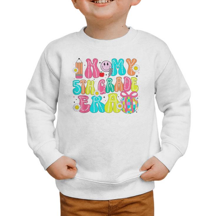 In My 5th Grade Era Coquette Bow Back To School Fifth Grade Graphic Toddler Sweatshirt