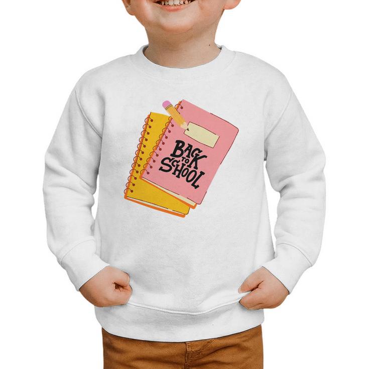 Back To School Notebook And Pencil Graphic Design Premium Tri-Blend Graphic Toddler Sweatshirt