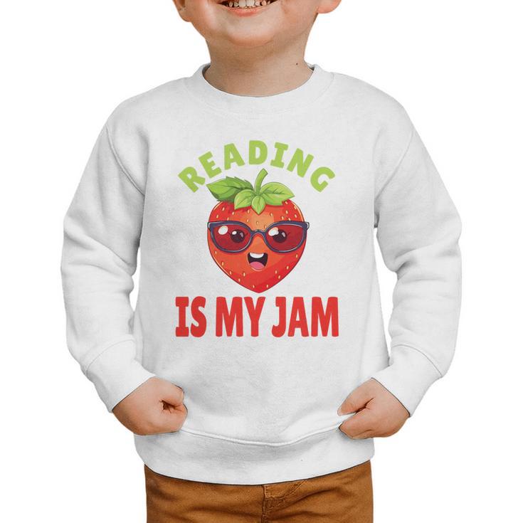Back To School Reading Is My Jam School Librarian Premium Tri-Blend Graphic Toddler Sweatshirt
