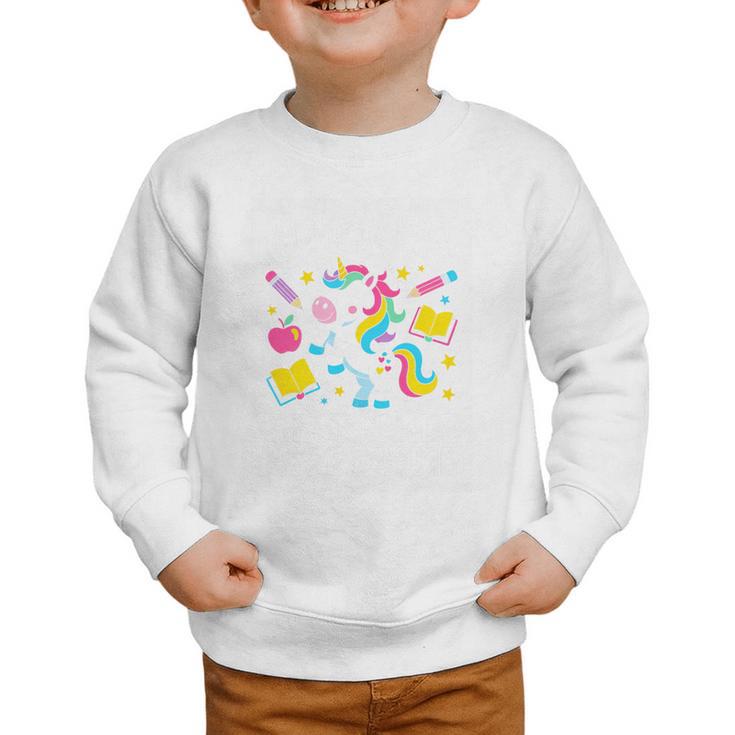 Back To School Unicorn First Grade Here I Come Premium Tri-Blend Graphic Toddler Sweatshirt