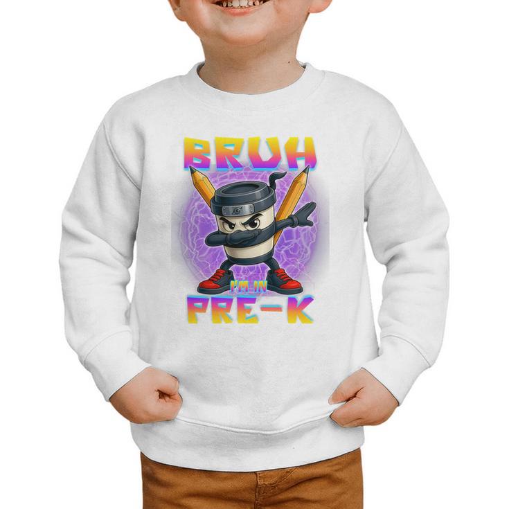 Bruh I'm In Pre-K Back To School Italian Brainrot Premium Tri-Blend Graphic Toddler Sweatshirt