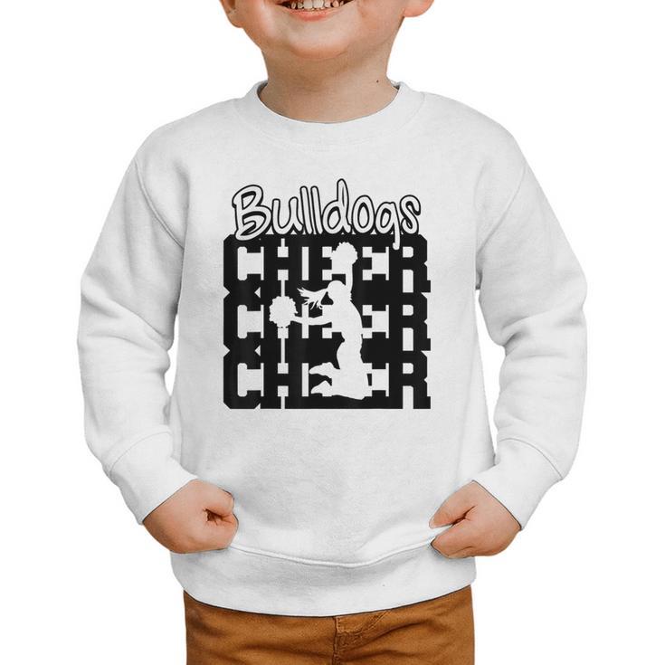 Bulldogs Cheer Back To School Cheerleading Spirit Graphic Toddler Sweatshirt