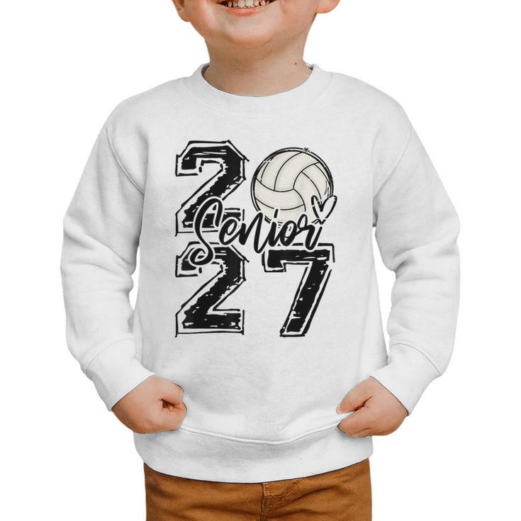 Class Of 2027 Volleyball Senior 2027 Back To School Graphic Toddler Sweatshirt