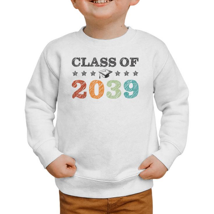 Class Of 2039 Grow With Me Back To School Graduation Graphic Toddler Sweatshirt