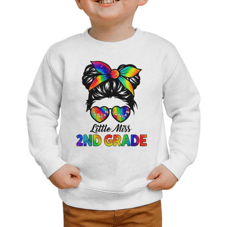 Girls Second Grade Back To School Cute Little Miss 2nd Grade Graphic Toddler Sweatshirt
