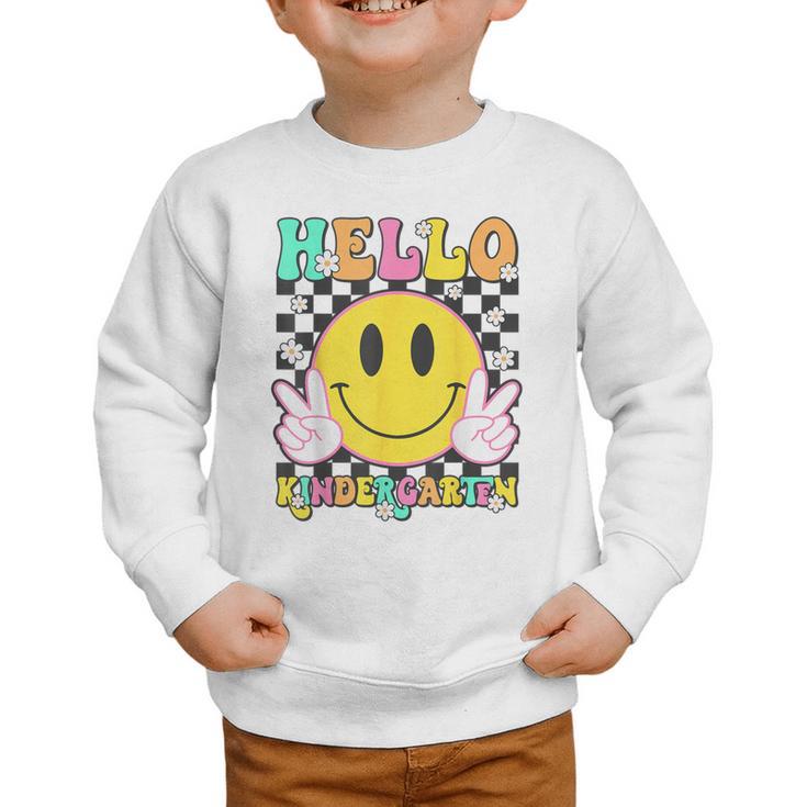 Hello Kindergarten Smile Face Back To School Girl Kid Graphic Toddler Sweatshirt