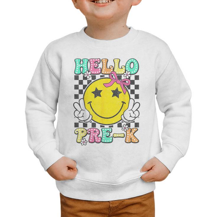 Hello Pre-K Coquette Bow Back To School Preschool Girl Graphic Toddler Sweatshirt