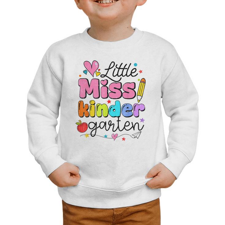 Little Miss Kindergarten Back To School Cute Kinder Girls Graphic Toddler Sweatshirt