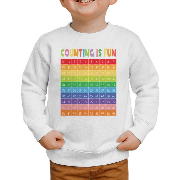 Numbers Learning Cute Numbers 0-100 Back To School Counting Graphic Toddler Sweatshirt