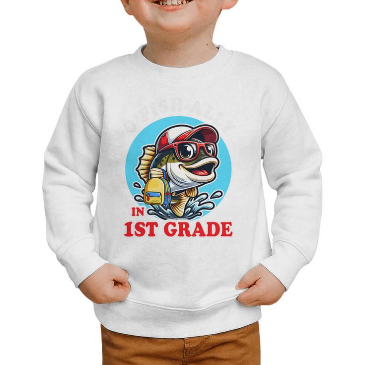 O’Fish-Ally a 1st Grade Mom Back To School Premium Tri-Blend Graphic Toddler Sweatshirt