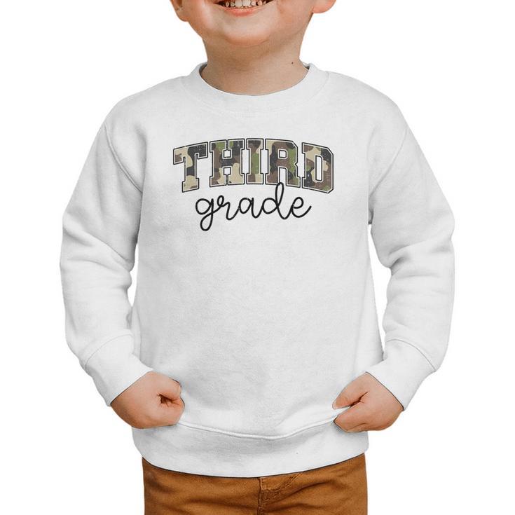Retro Third Grade Old Camo Back To School Girl Boy 3rd Grade Graphic Toddler Sweatshirt