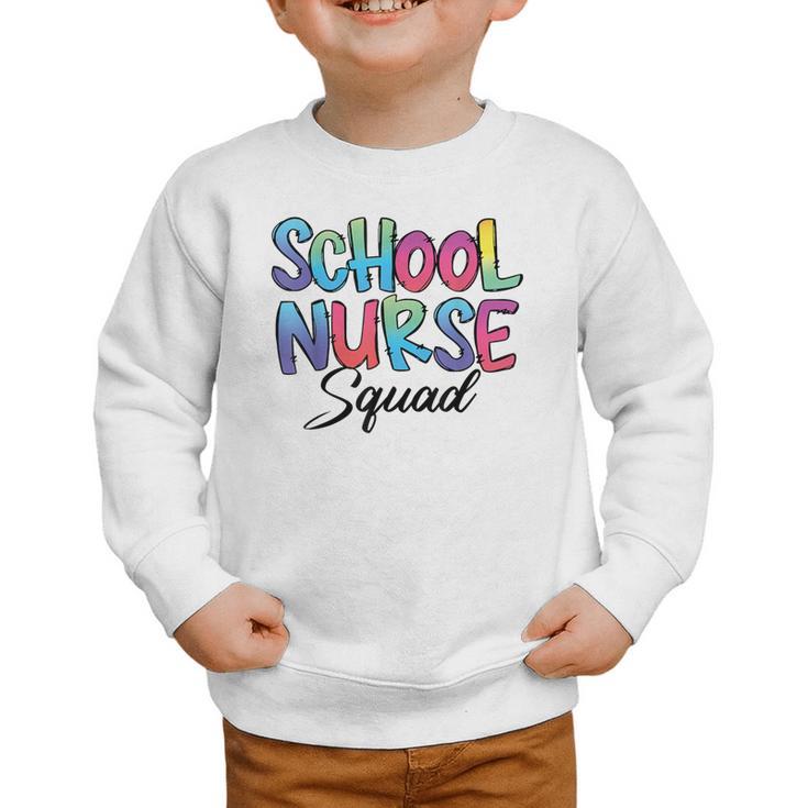 School Nurse Squad Tie Dye Back To School Appreciation Graphic Toddler Sweatshirt