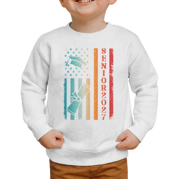 Senior 2027 Class Of 2027 Graduation USA Flag Back To School Performance Graphic Toddler Sweatshirt