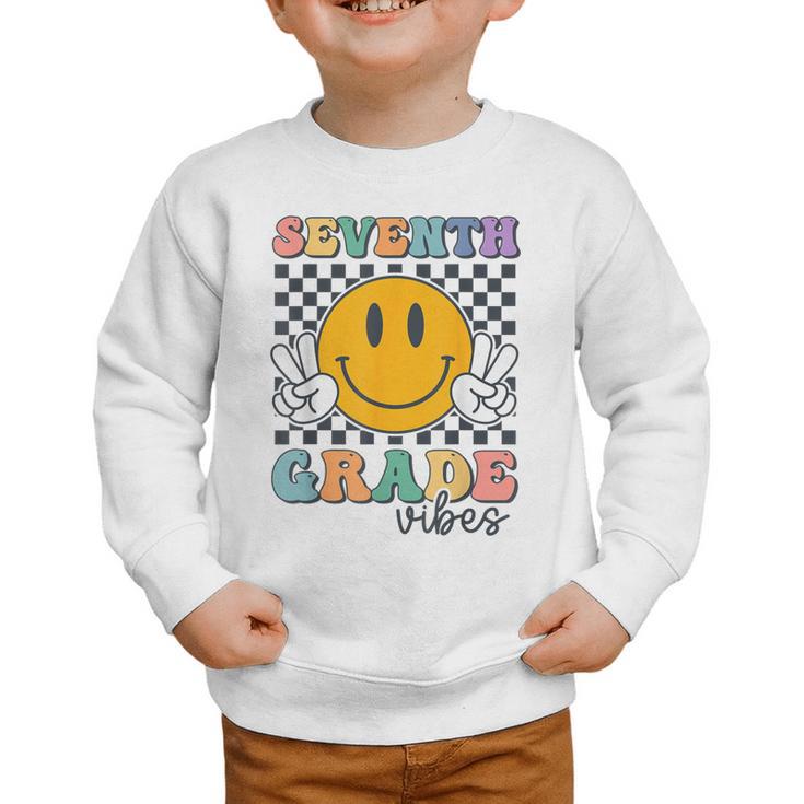 Seventh Grade Vibes Cute Smile Back To School 7th Grade Team Graphic Toddler Sweatshirt