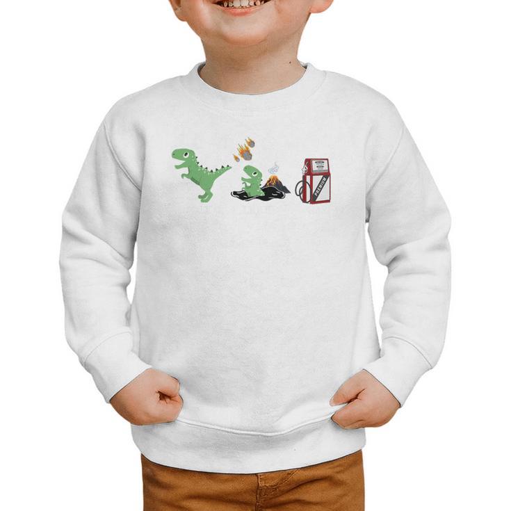 Solid Liquid Gas Dinosaur Back To School Premium Tri-Blend Graphic Toddler Sweatshirt
