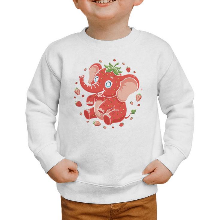 Strawberry Elephant Italian Brainrot Meme Back To School Comfort Colors Crop Top Graphic Toddler Sweatshirt