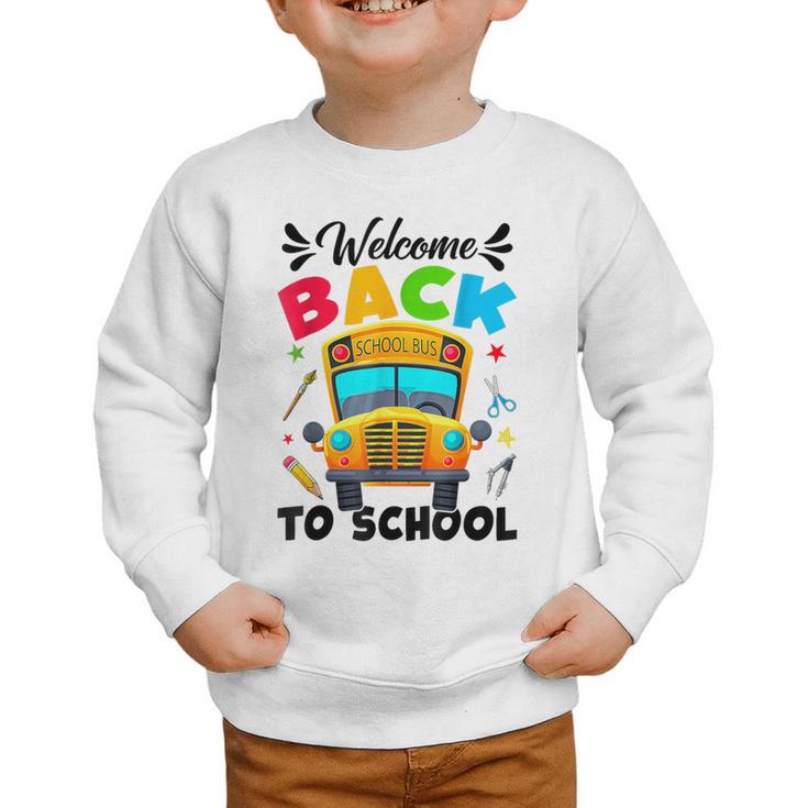 Welcome Back To School Outfit School Bus Driver Graphic Toddler Sweatshirt