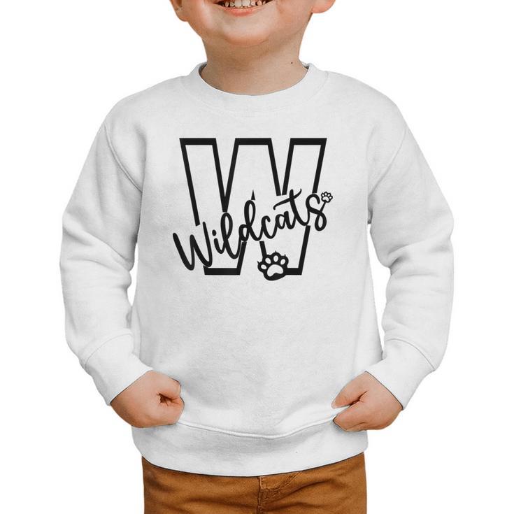 Wildcats School Sports Fan Team Spirit Mascot Back To School Graphic Toddler Sweatshirt