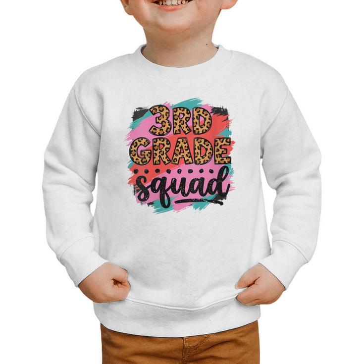 Women's Third 3rd Grade Squad Back To School Animal Print Girl Tee Graphic Toddler Sweatshirt