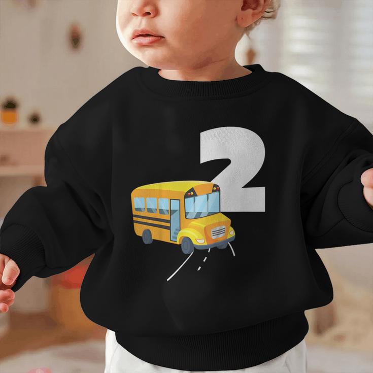 2nd Birthday School Bus Kids Back To School Themes Party Graphic Toddler Sweatshirt 2nd Birthday School Bus Kids Back To School Themes Party Graphic Toddler Sweatshirt