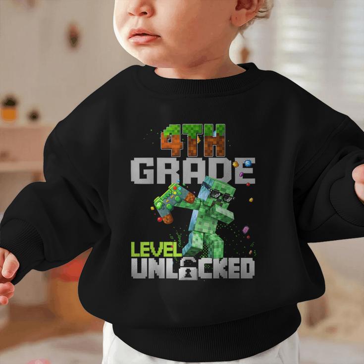 4th Grade Level Unlocked Back To School Pixel Game Graphic Toddler Sweatshirt