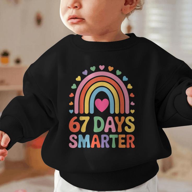 67 Days Smarter Rainbow For Back To School Kids Graphic Toddler Sweatshirt