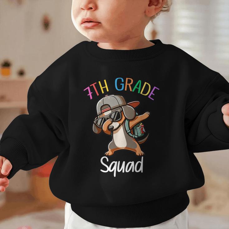 7th Grade Squad Dachshund Dabbing Kids Back To School Graphic Toddler Sweatshirt 7th Grade Squad Dachshund Dabbing Kids Back To School Graphic Toddler Sweatshirt
