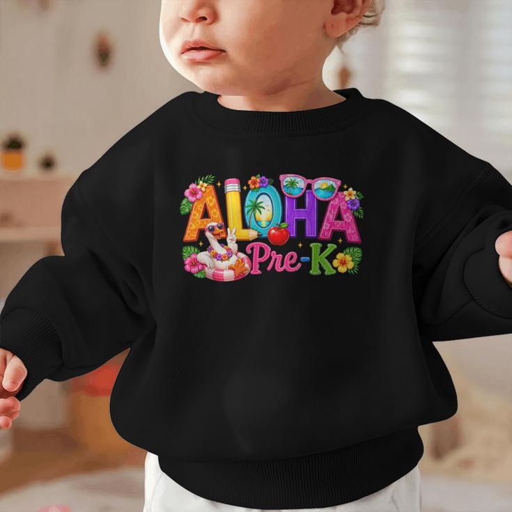 Aloha Pre-K Tropical Floral Beach Silly Goose Back To School Graphic Toddler Sweatshirt Aloha Pre-K Tropical Floral Beach Silly Goose Back To School Graphic Toddler Sweatshirt