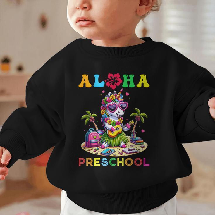 Aloha Preschool Unicorn Hawaii Back To School Kids Girl Graphic Toddler Sweatshirt Aloha Preschool Unicorn Hawaii Back To School Kids Girl Graphic Toddler Sweatshirt