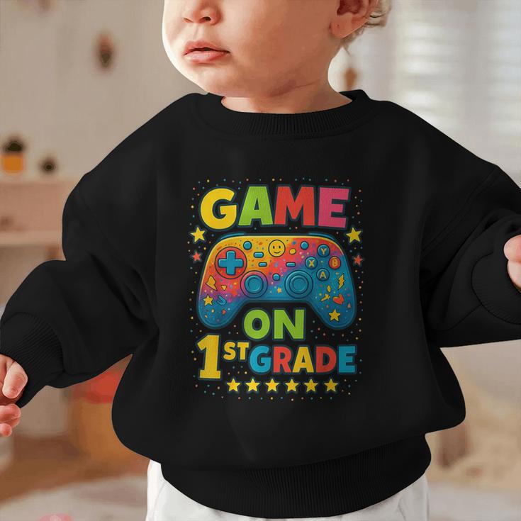 Back To School 1st Grade Boys Gamer First Day School Level Graphic Toddler Sweatshirt Back To School 1st Grade Boys Gamer First Day School Level Graphic Toddler Sweatshirt