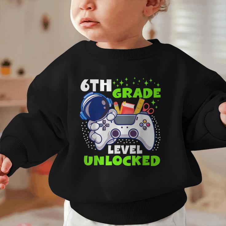 Back To School 6th Grade Level Unlocked Gamer Boys Kids Graphic Toddler Sweatshirt