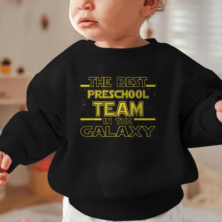 Back To School Best Preschool Team In The Galaxy Space Out Graphic Toddler Sweatshirt