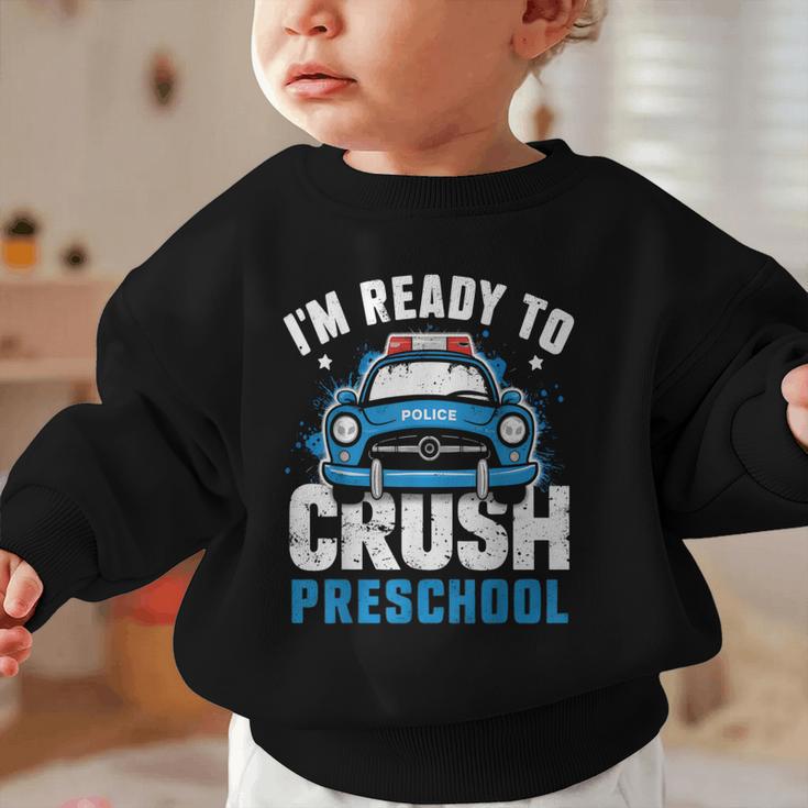 Back To School First Day Of Preschool Police Car Boys Graphic Toddler Sweatshirt