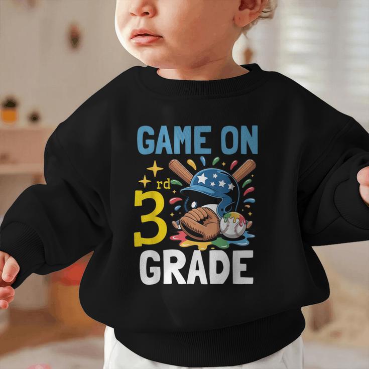 Back To School Game On Third Grade Baseball First Day Boys Graphic Toddler Sweatshirt Back To School Game On Third Grade Baseball First Day Boys Graphic Toddler Sweatshirt