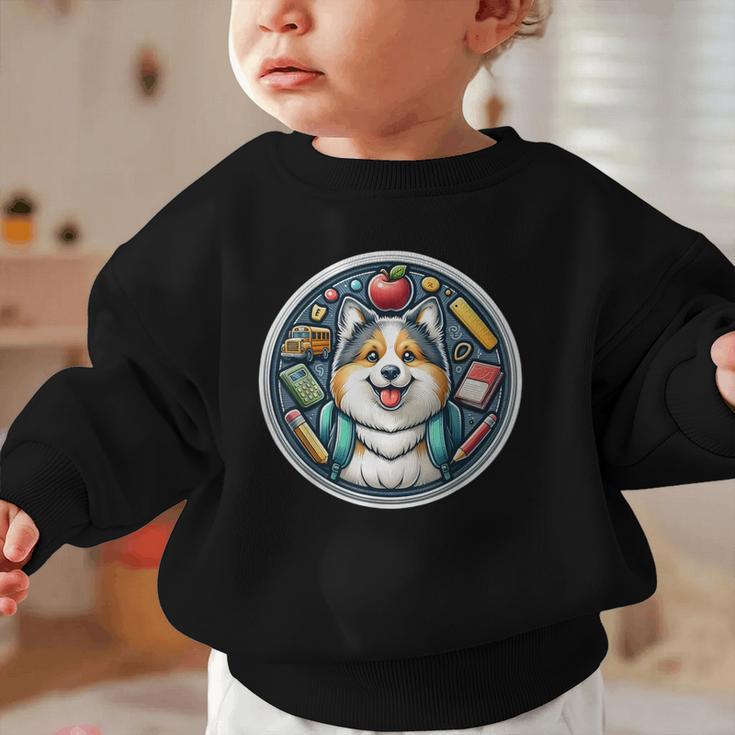 Back To School Icelandic Sheepdog Dog Boy Girls Student Kids Graphic Toddler Sweatshirt