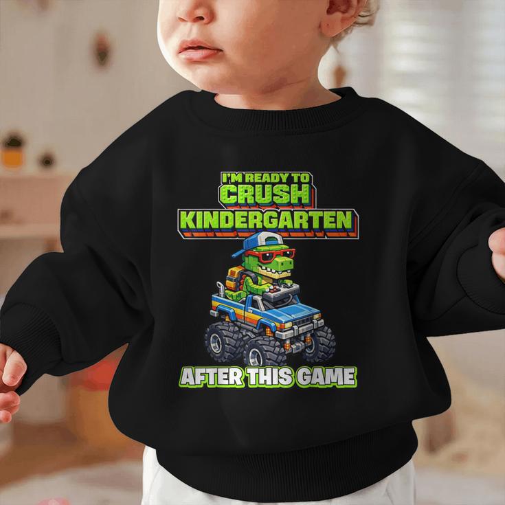 Back To School Kindergarten Retro Monster Truck Dinosaur Boy Graphic Toddler Sweatshirt