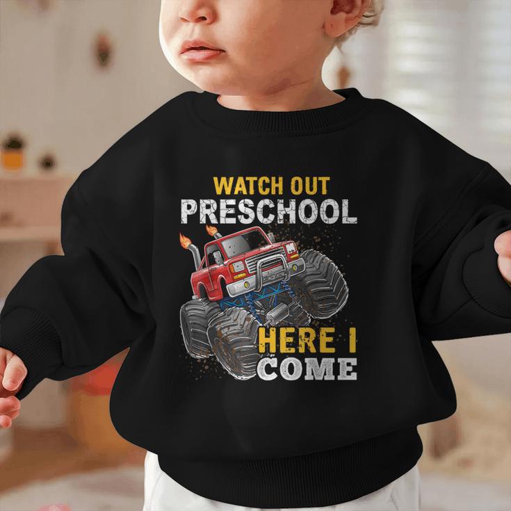Back To School Preschool Here I Come For Boy Kids Truck Graphic Toddler Sweatshirt Back To School Preschool Here I Come For Boy Kids Truck Graphic Toddler Sweatshirt