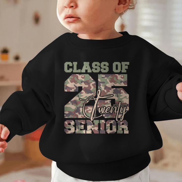 Back To School Senior 12th Grade Class Of 2025 Camouflage Graphic Toddler Sweatshirt