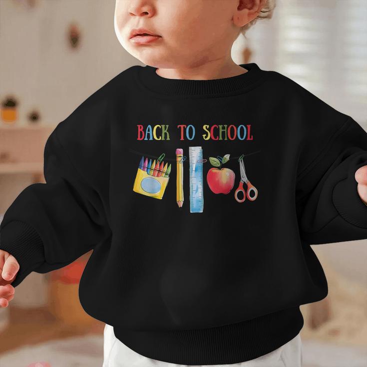 Back To School Shirt Apple Crayons Pencil Ruler Cute Graphic Graphic Toddler Sweatshirt Back To School Shirt Apple Crayons Pencil Ruler Cute Graphic Graphic Toddler Sweatshirt